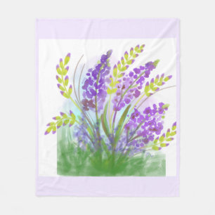 Pastel Lavendel Bloemenschildering Fleece Deken