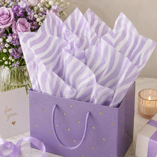 Pastel Lavendel & Witte Zebra Strepen Dierprint Tissuepapier