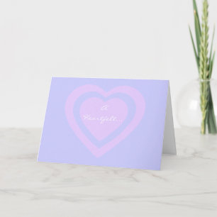 Pastel Lavender and Pink Heartfelt Thank You Bedankkaart