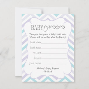 Pastel Lavender en Aqua Zig Zag Baby Guesses
