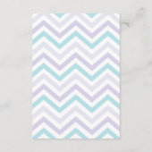 Pastel Lavender en Aqua Zig Zag Baby Informatiekaartje (Achterkant)