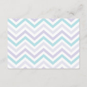 Pastel Lavender en Aqua Zig Zag Baby Informatiekaartje (Achterkant)