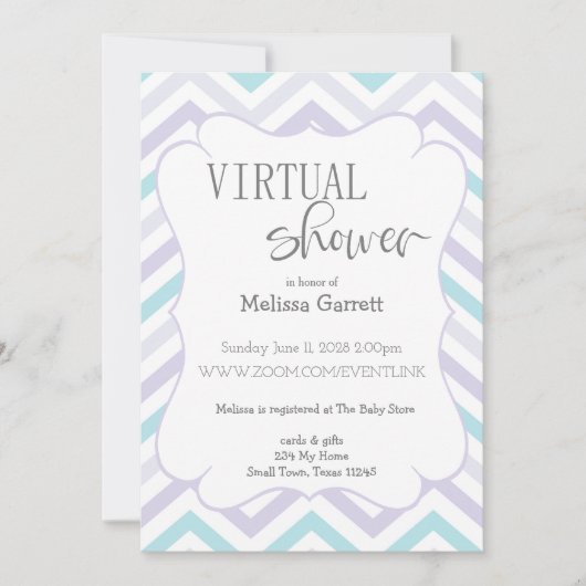 Pastel Lavender en Aqua Zig Zag Baby Virtual Invi (Voorkant)