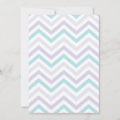 Pastel Lavender et Aqua Zig Zag Baby Invitation (Dos)