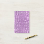 Pastel Lavender Grape Pop Bubble Wrap Purple Post-it® Notes (Op bureau)