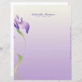 Pastel Lavender Paars Flower Natural Spa Briefhoofd Sjabloon (Voorkant / Achterkant)