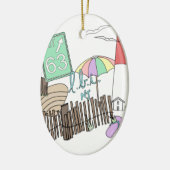 Pastel LBI Love Collage Keramisch Ornament (Links)