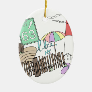 Pastel LBI Love Collage Keramisch Ornament