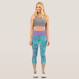 Pastel Leggings Feuille, Pantalons de Yoga Botaniq