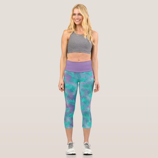 Pastel Leggings Feuille, Pantalons de Yoga Botaniq (Recto)