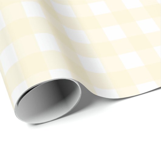 Pastel Lemon Gingham Wrapping Paper Cadeaupapier (Rol Hoek)