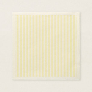 Pastel Lemon Yellow and White Stripes Bleek Geel Servet