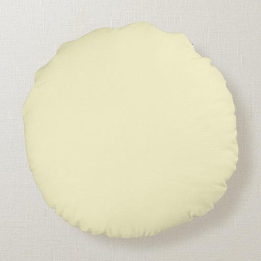 Pastel Lemon Yellow Bleek Soft Meringue Yellow Rond Kussen (Achterkant)
