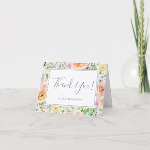 Pastel Lente Bloem Bruidsdouche Bedankkaart