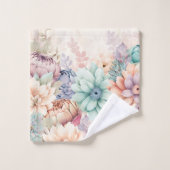 PASTEL LENTE BLOEMEN BADKAMER HANDDOEK SET (Wasdoekje)
