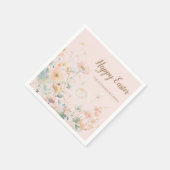 Pastel Lente Bloemen Gelukkig Pasen Servet (Hoek)