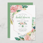 Pastel Lente | Moderne Bloemrijke Frame Bruidsdouc Kaart (Voorkant / Achterkant)