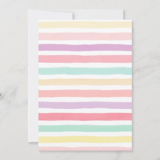 Pastel lente zomer 1e verjaardagsfeest uitnodiging (Achterkant)