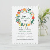 Pastel Lentekrans van Dahlia's Wilde Bloemen Baby Kaart (Staand voorkant)