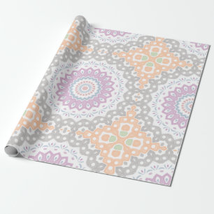 Pastel Lentemandala-patroon in Zachte Symmetrie Cadeaupapier