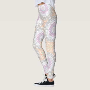Pastel Lentemandala-patroon in Zachte Symmetrie Leggings