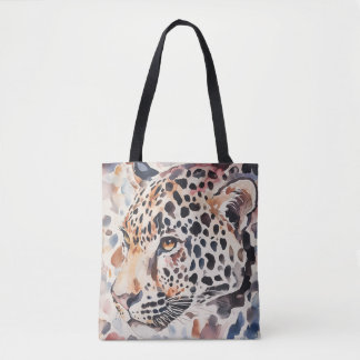 Pastel Leopard Head Schouder Canvas tas