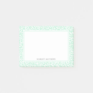  Pastel Leopard Print Pattern Mint Naam Post-it® Notes