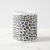 Pastel Leopard Spot Patroon Extra Grote Beker (Voorkant)
