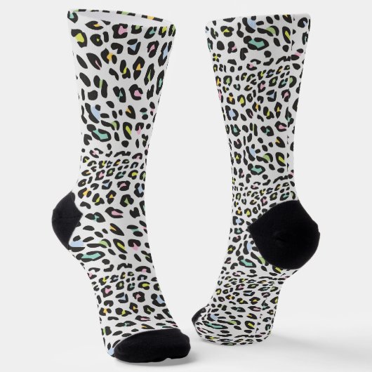 Pastel Leopard Spot Patroon Sokken (Gebogen)
