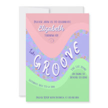 Pastel Lets Groove Girl's Birthday Invitation