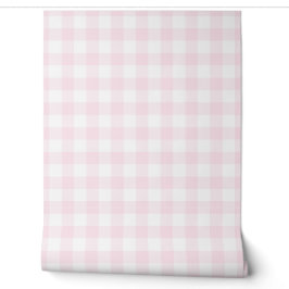 Pastel lichtroze geruite groene Buffalo plaid Behang