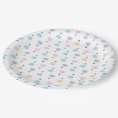 Pastel Liefde Hart Patroon Papieren Bordje (Gekanteld)