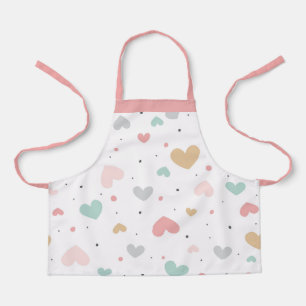 Pastel Liefde harten kleurrijk patroon Schort