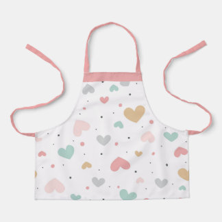 Pastel Liefde harten kleurrijk patroon Schort
