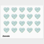 Pastel Light Blue Glitter met liefdeshart Hart Sticker (Vel)