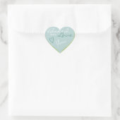 Pastel Light Blue Glitter met liefdeshart Hart Sticker (Tas)