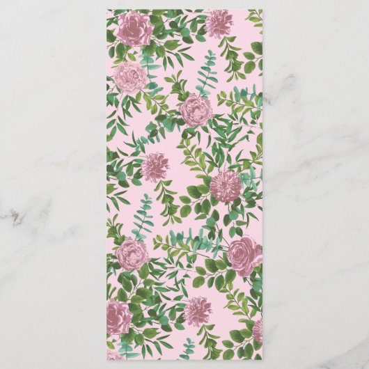 Pastel  Light Floral Rozen Menu (Achterkant)