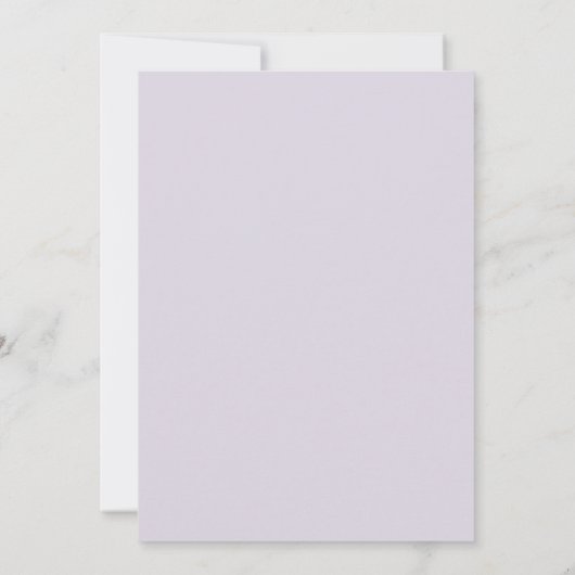 Pastel Light Lavender Baby Faire-part de naissance (Dos)