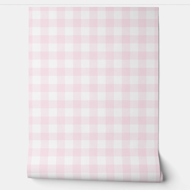 Pastel Light Pink Check Green Buffalo Plaid Behang (Afrollen)