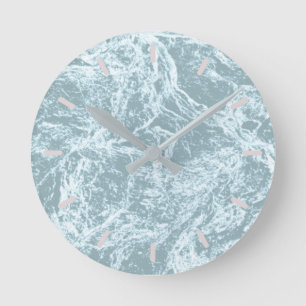 Pastel Light Turquoise Abstract Ronde Klok