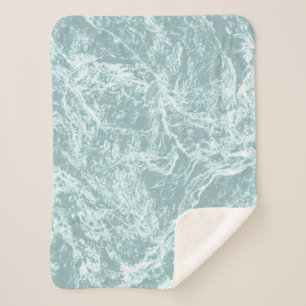 Pastel Light Turquoise Abstract Sherpa Deken