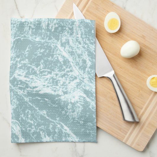 Pastel Light Turquoise Abstract Theedoek (Quarter Fold)