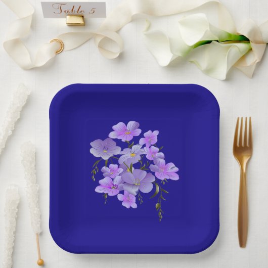 Pastel  Lila boeket Papieren Bordje (Huwelijk)