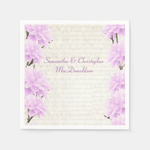  pastel lila bruiloft in florale land servet