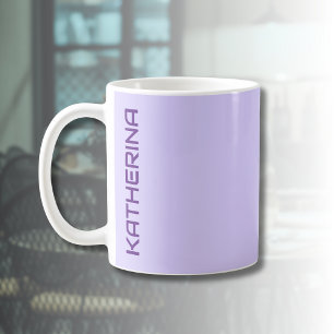 Pastel Lila Effen Kleur Classic Gepersonaliseerd Koffiemok
