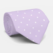 Pastel Lila en White Polka Dot Pattern Stropdas (Opgerold)