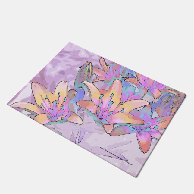 Pastel Lily Love Deurmat (Schuin)