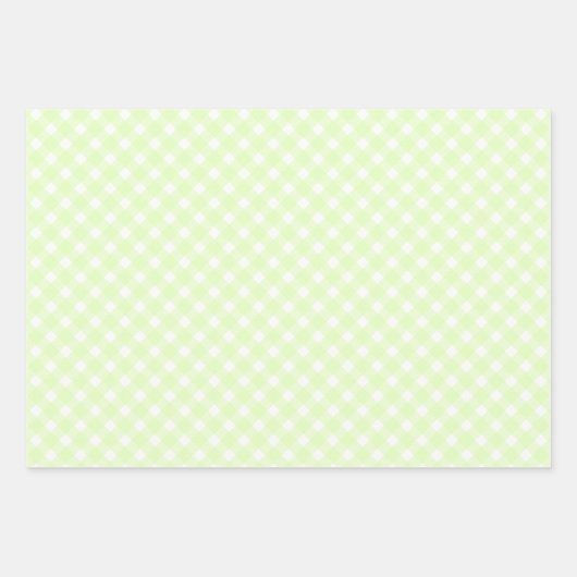 Pastel Lime Green Gingham Pset Pattern Inpakpapier Vel (Voorkant)