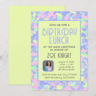 Pastel Limoen Confetti Verjaardagsfeestuitnodiging Kaart