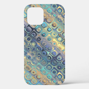 Pastel Liquid Stippen Abstract Patroon iPhone 12 Hoesje